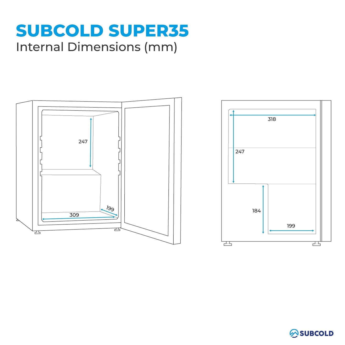 Subcold Super 35 LED Beer Fridge - Silver | Refurbished