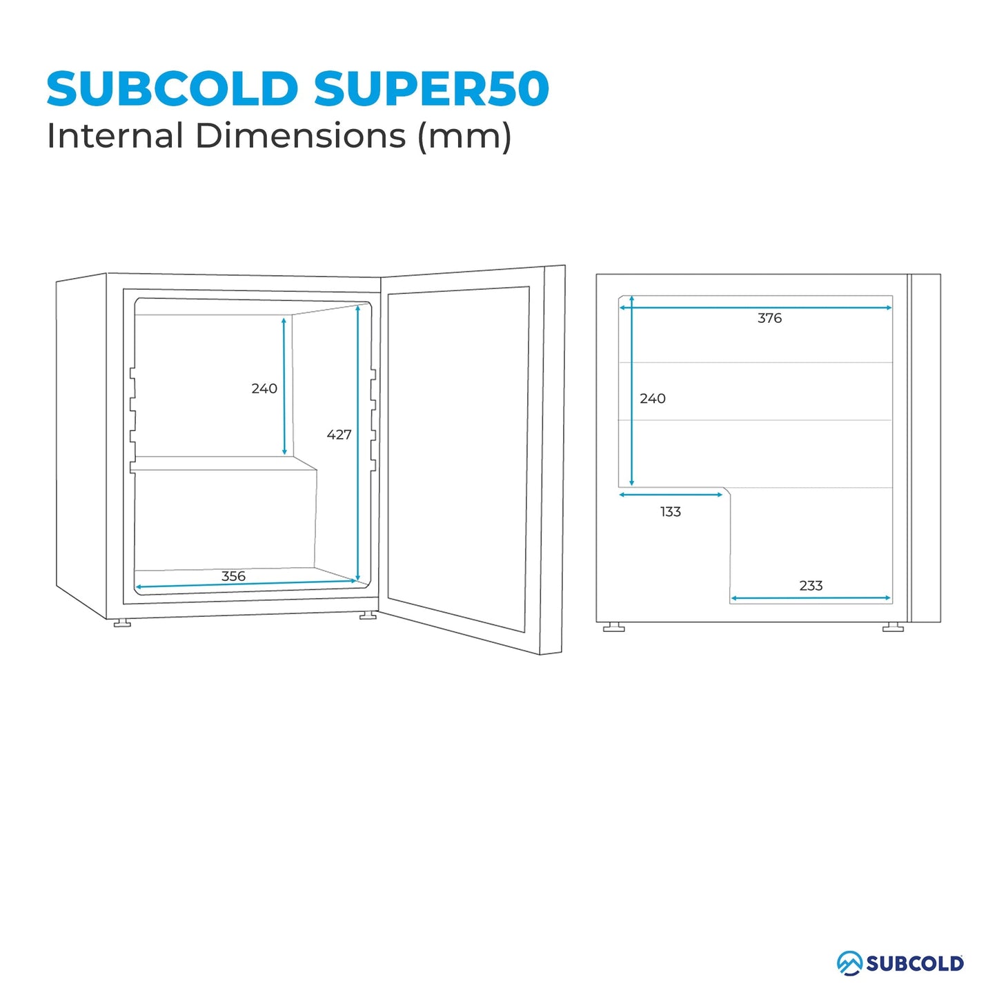 Subcold Super 50 LED Beer Fridge - Silver