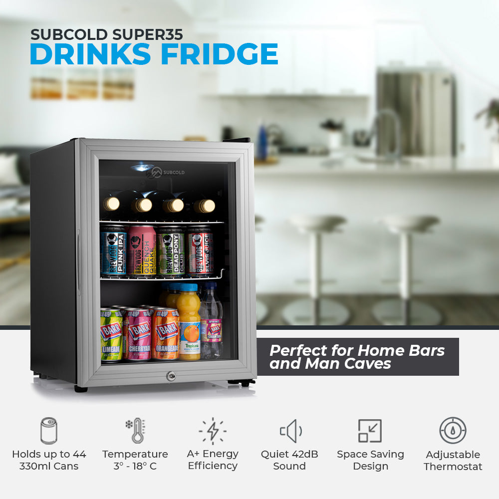 Subcold Super 35 LED Beer Fridge - Silver | Refurbished